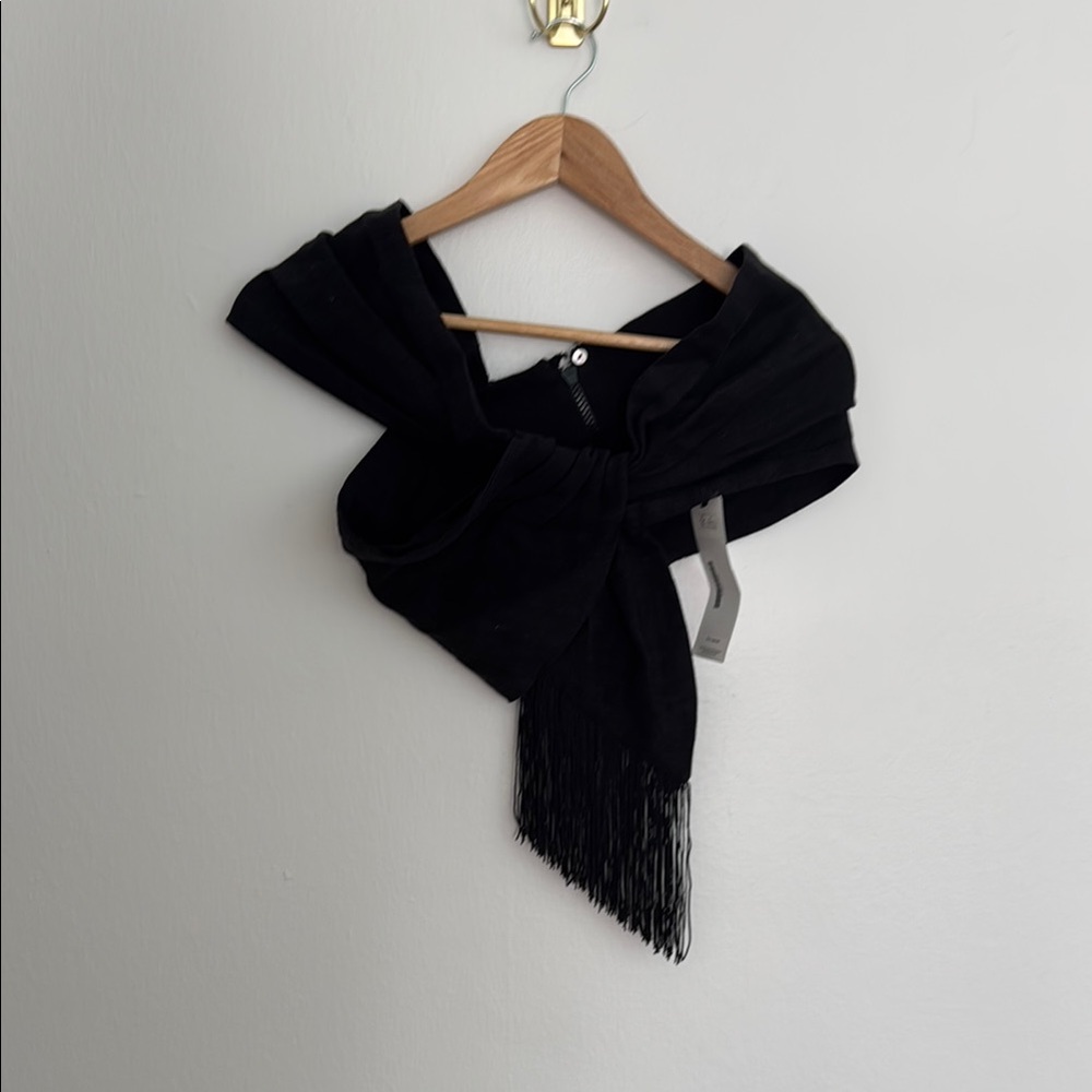 Just Bee Queen black Sol linen top